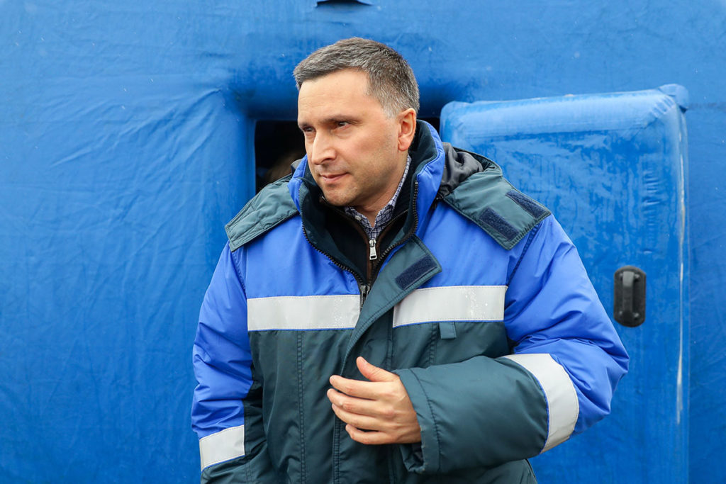 Дмитрий Кобылкин во время ликвидации последствий разлива топлива на ТЭЦ-3 в Норильске