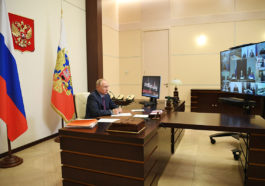 Владимир Путин в Ново-Огарево во время заседания Совета по развитию гражданского общества и правам человека в режиме видеоконференции