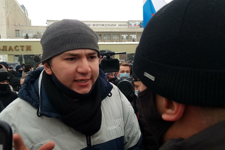 Григорий Кротов на митинге в поддержку Алексея Навального