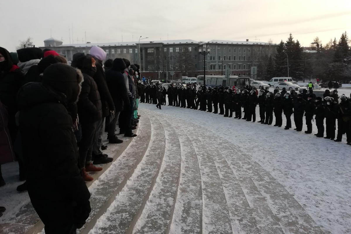 Митинг в Омскве в поддержку Навального