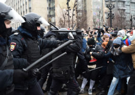 Столкновении полиции и участников митинга на Пушкинской площади 23 января