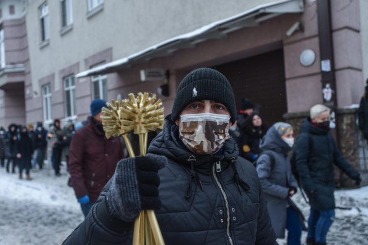Участник протестной акции 31 января, Фото: Юрий Белят / «МБХ медиа»