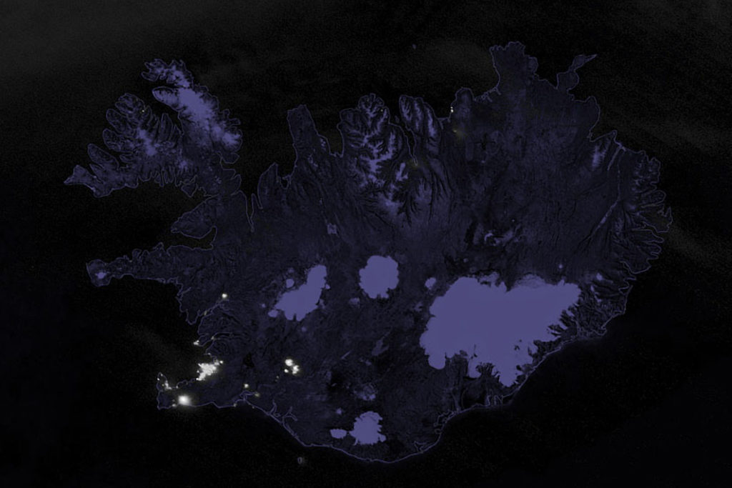 Извержение вулкана Фаградалсфьяль, вид из космоса