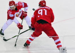 Матч между сборными России и Белоруссии на Чемпионате мира по хоккею 2021